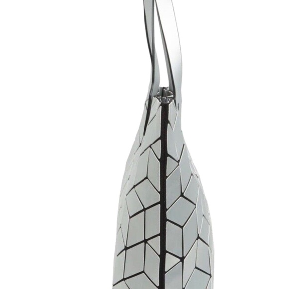 Patrizia Luca Geometric Squares Tote Shoulder Bag Silver NWT - Picture 3 of 6